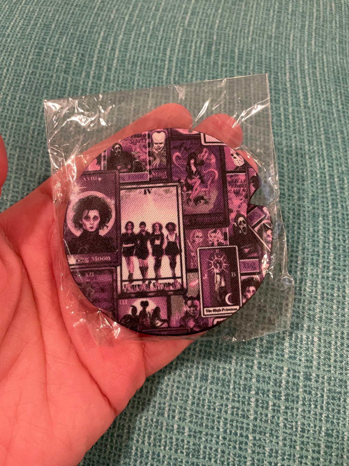 Purple horror guys car coasters