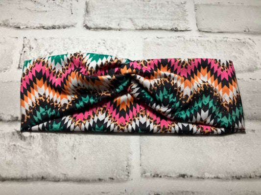 Colorful chevron adult headbands
