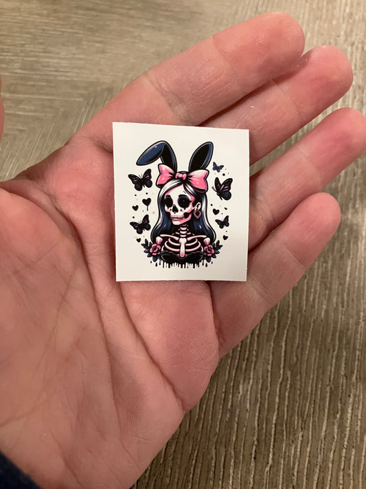 Skull bunny stickers