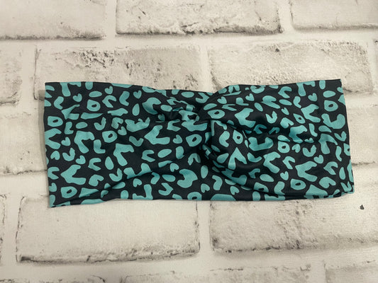 Teal leopard adult headbands💚