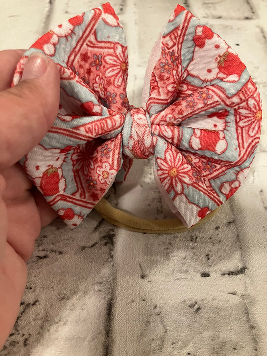 Kitty pink nylon bow
