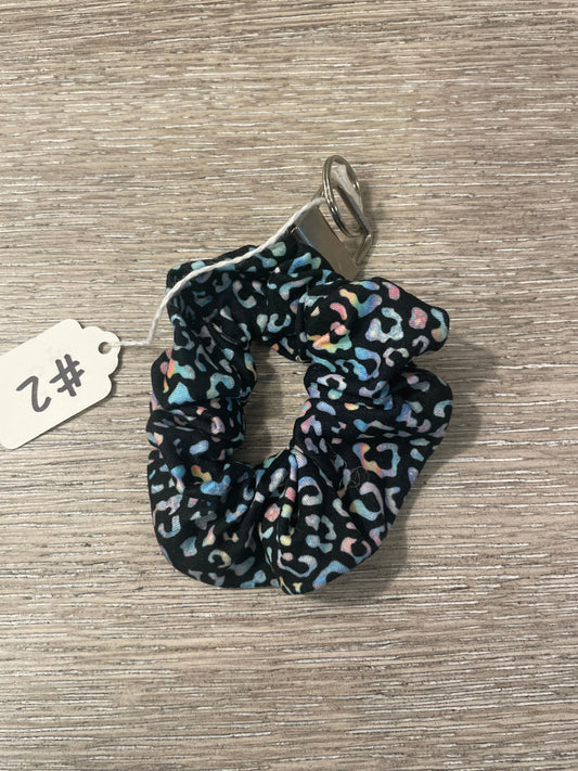 Holographic leopard scrunchie keychains