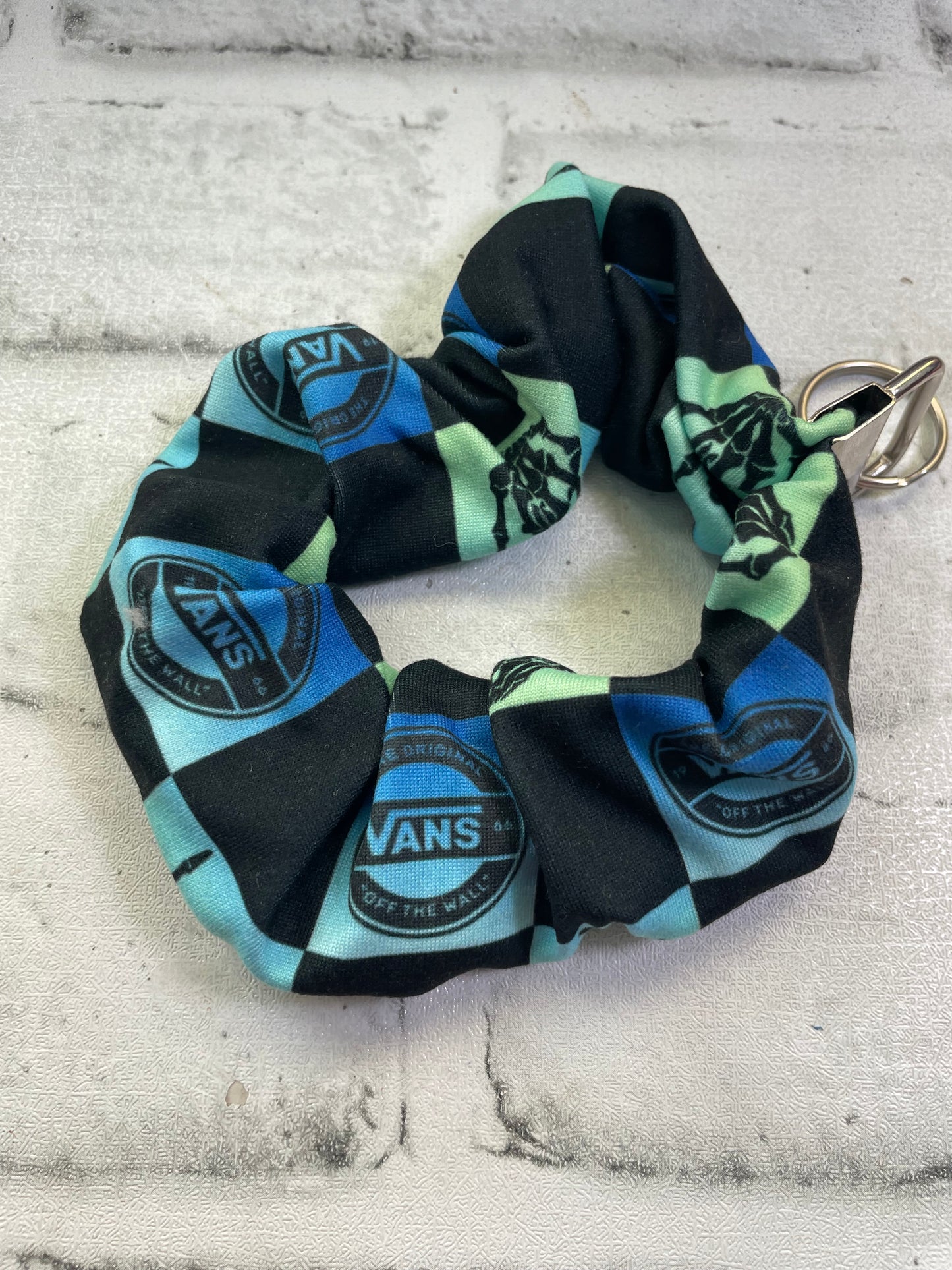Checkered shoes scrunchie keychains