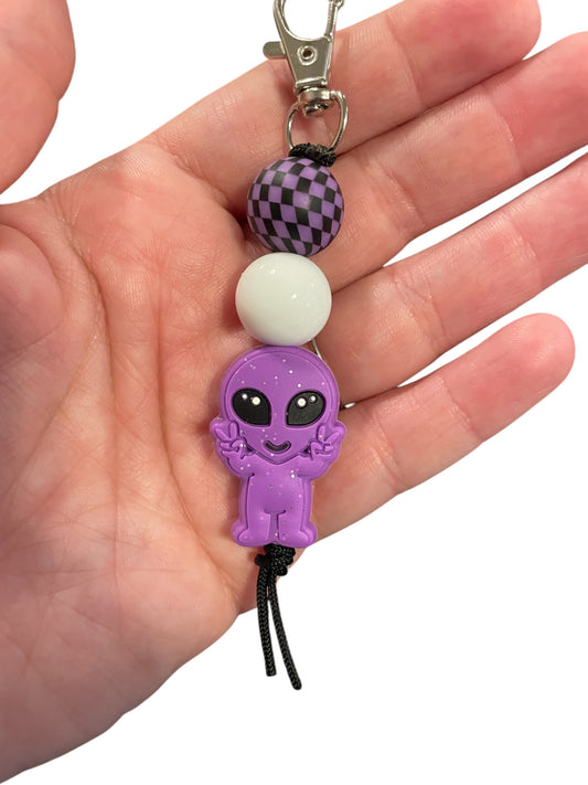 Purple alien keychain