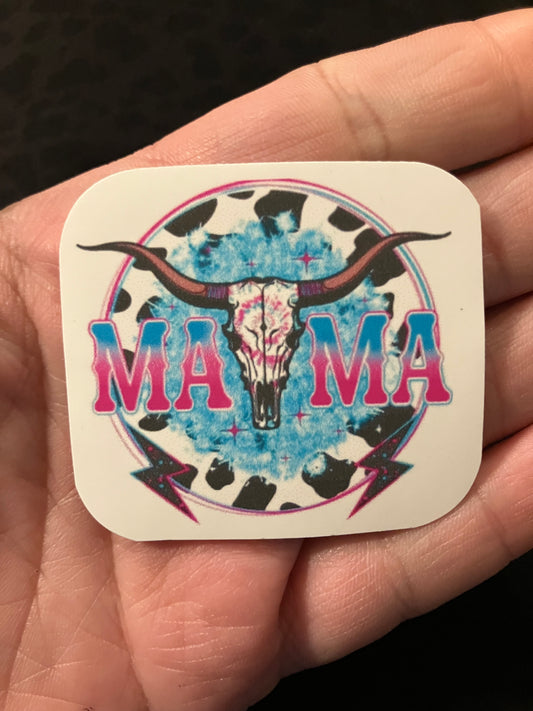 Teal pink cow stickers