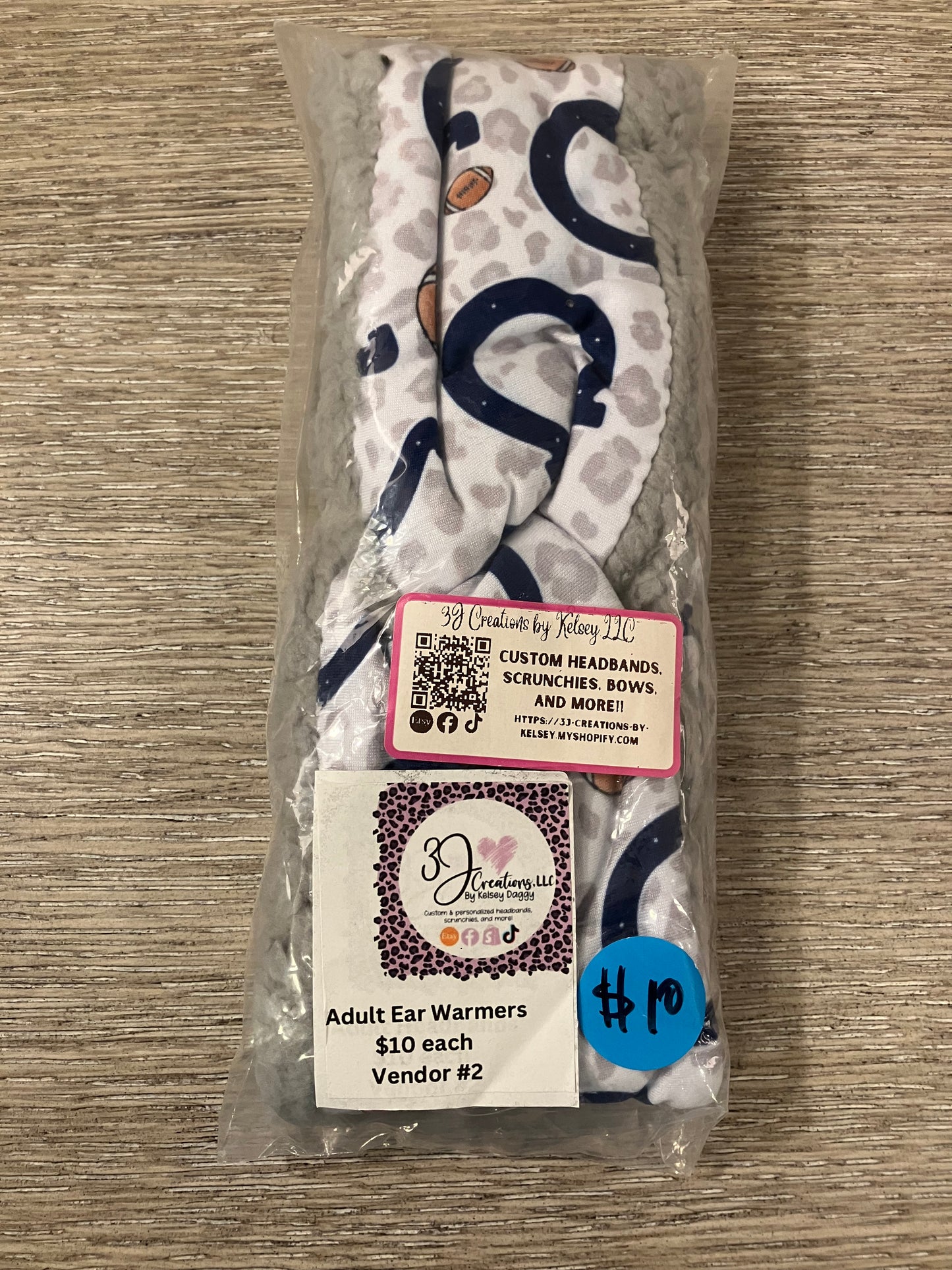 Leopard horseshoe adult ear warmers