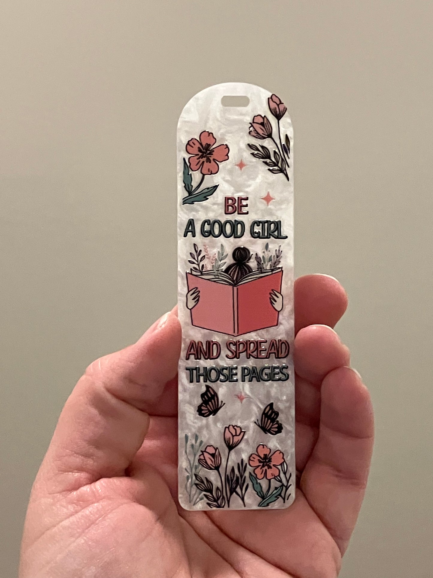 Be a good girl and spread those pages bookmark