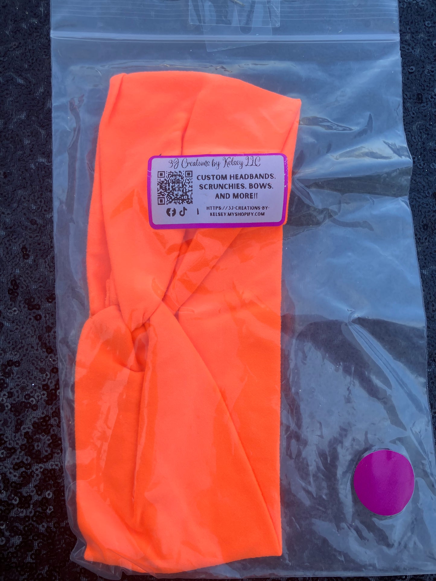 Neon orange child headbands
