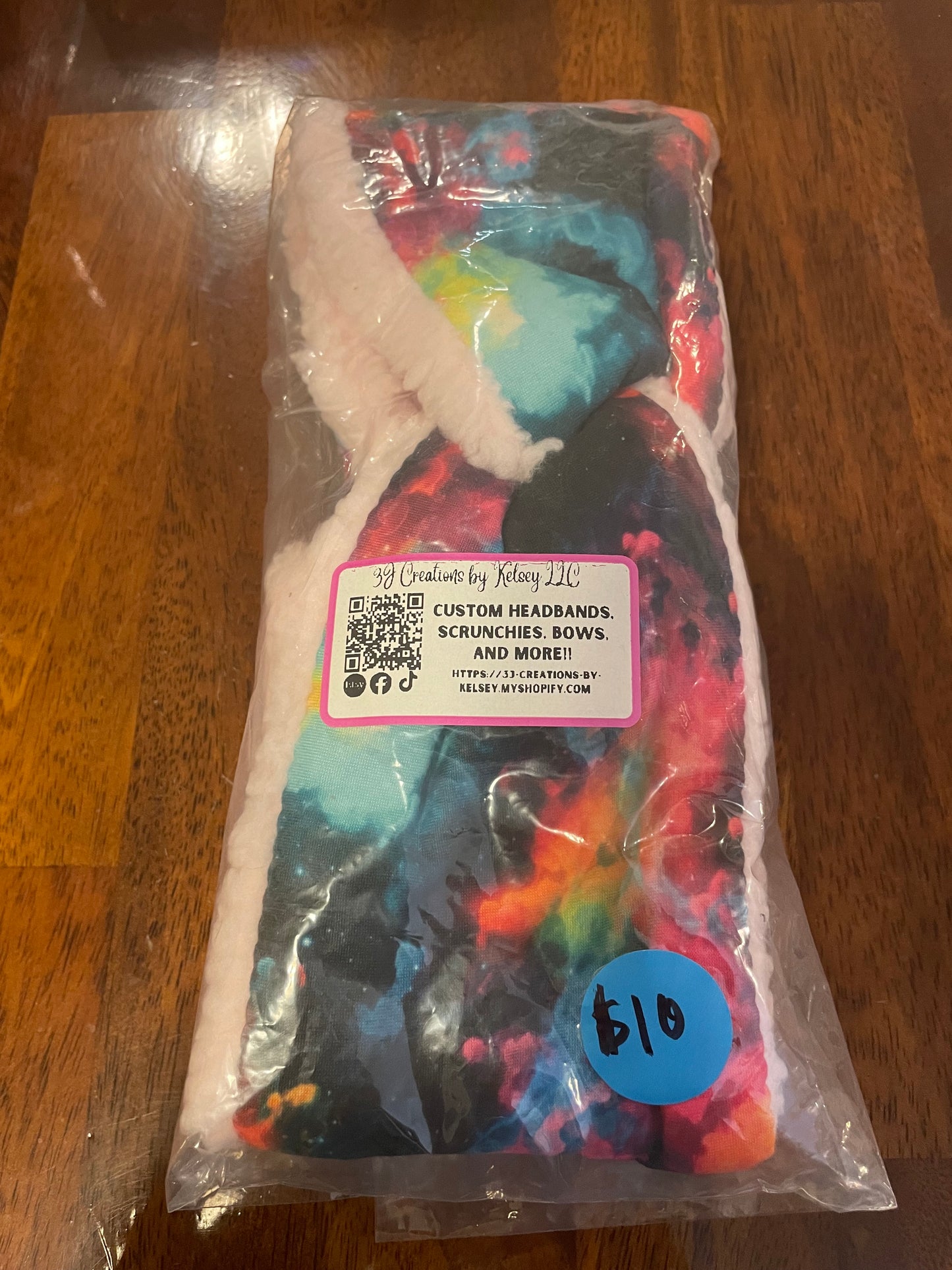 Rainbow smoke ear warmer adult