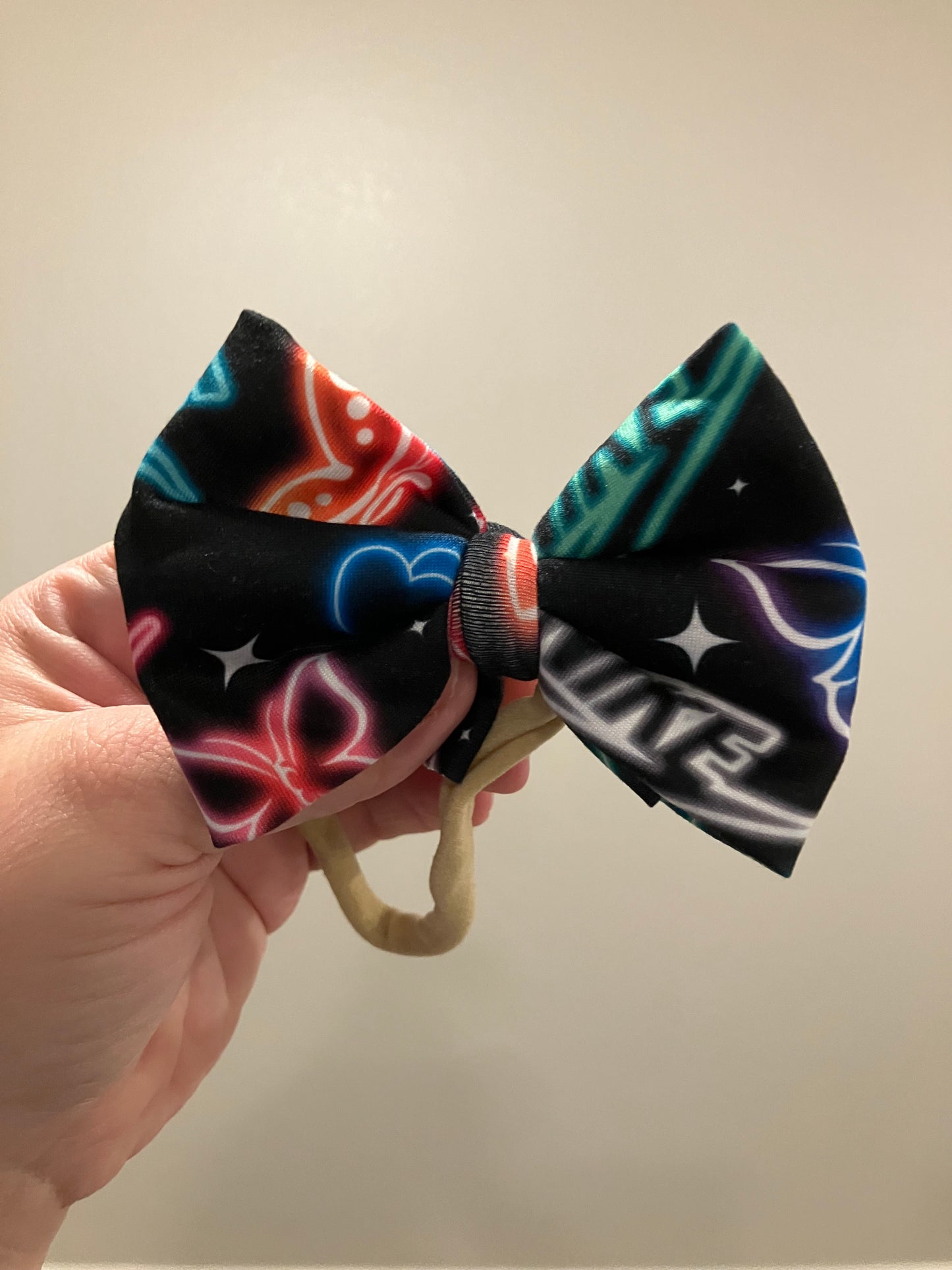 Neon swoosh nylon bow