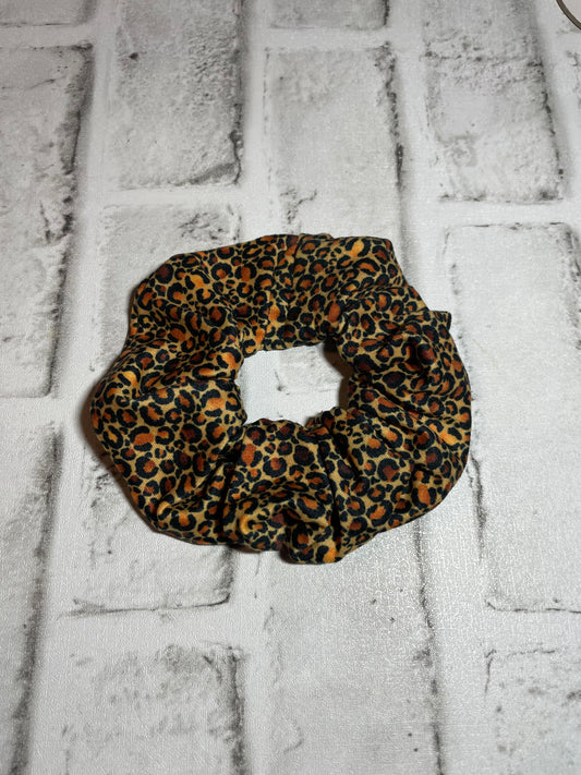 Gold leopard scrunchies