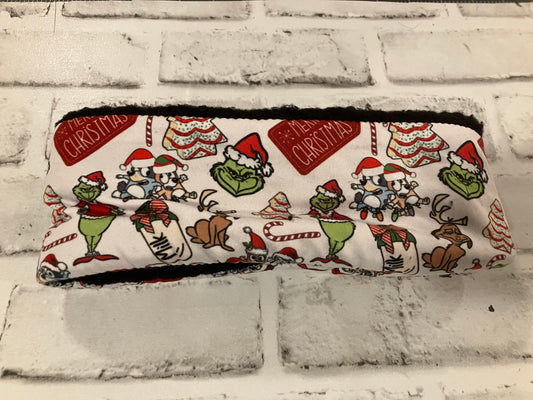 Blue dog Christmas tree cake mean guy no twist child ear warmer