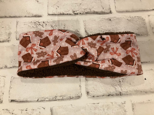 Gingerbread child ear warmers