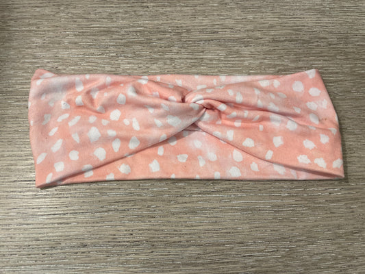 Light pink dots adult gently used headband