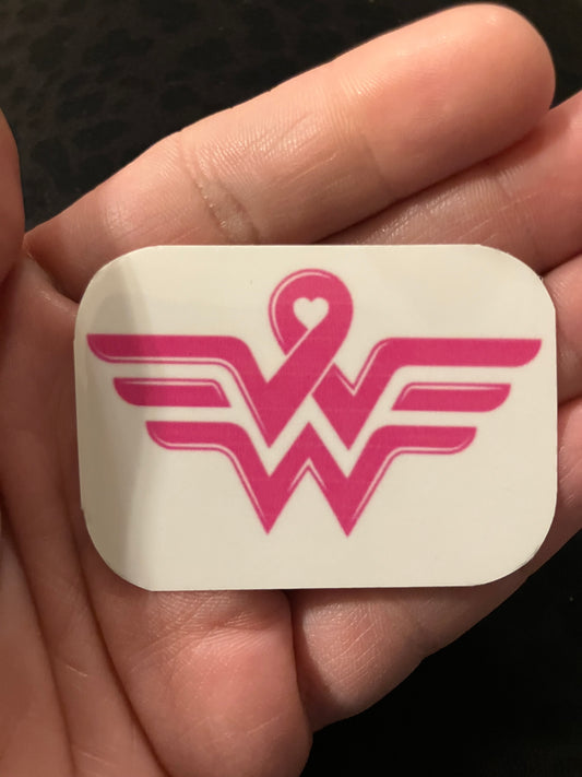 Wonder Woman breast cancer stickers