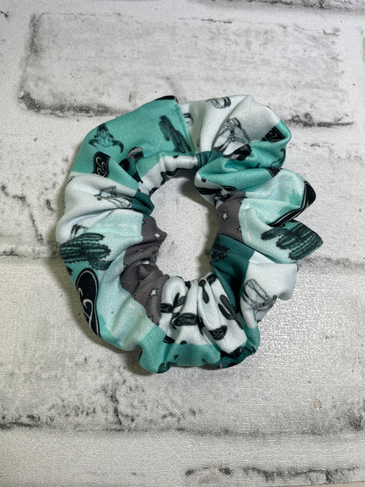 Teal truck patchwork scrunchies💜