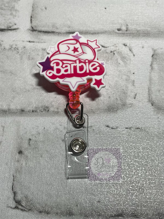 Pink doll badge reels💚