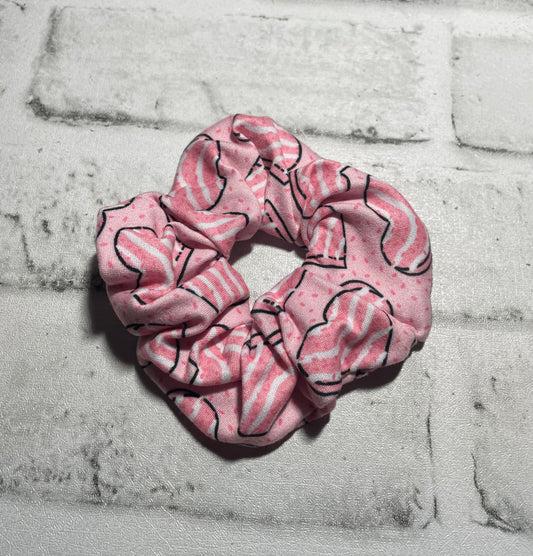 Heart snack cake scrunchies