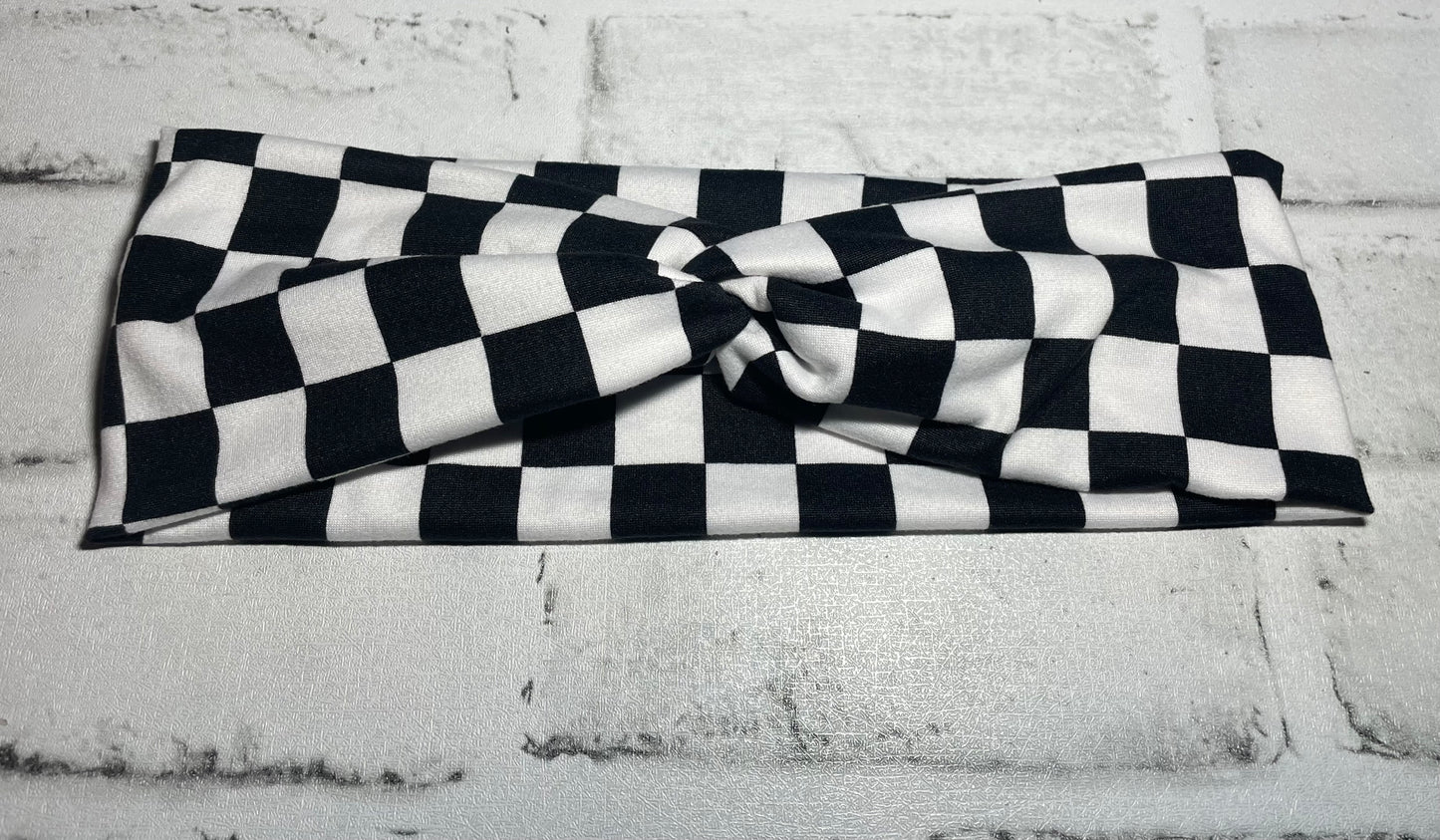 Checkered child headbands