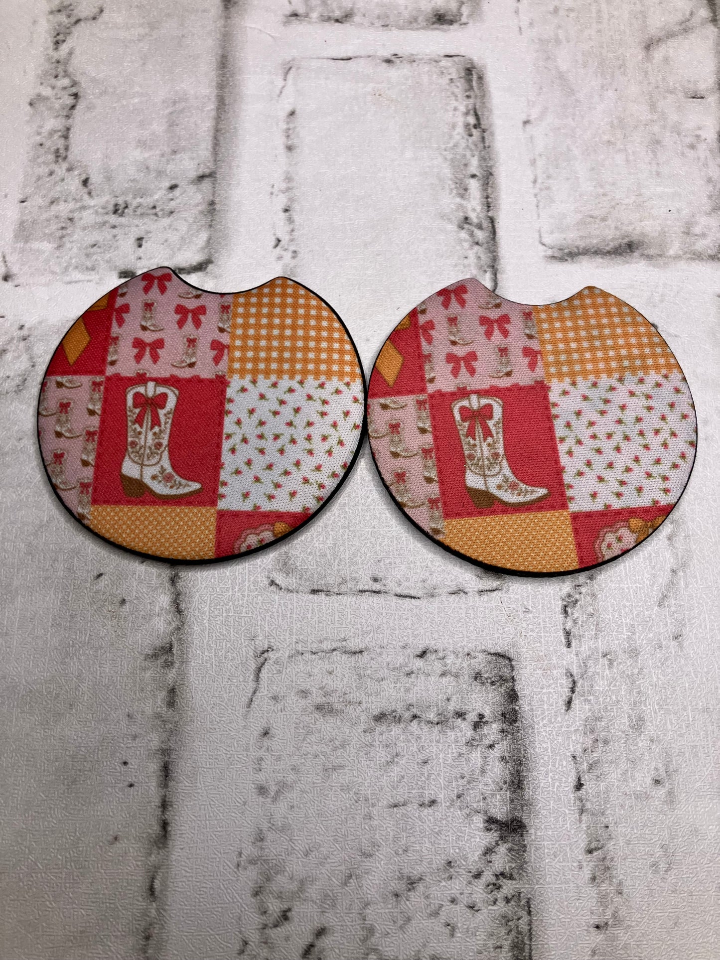 Pretty cowgirl car coasters