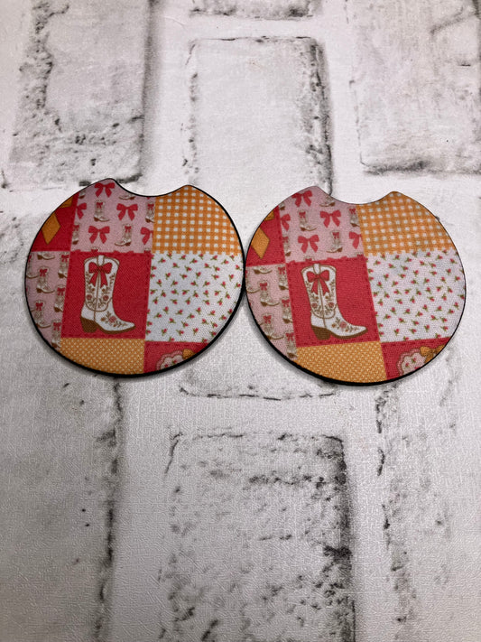 Pretty cowgirl car coasters
