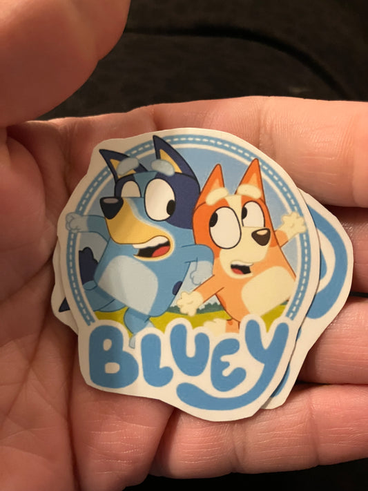 Blue and orange dogg stickers