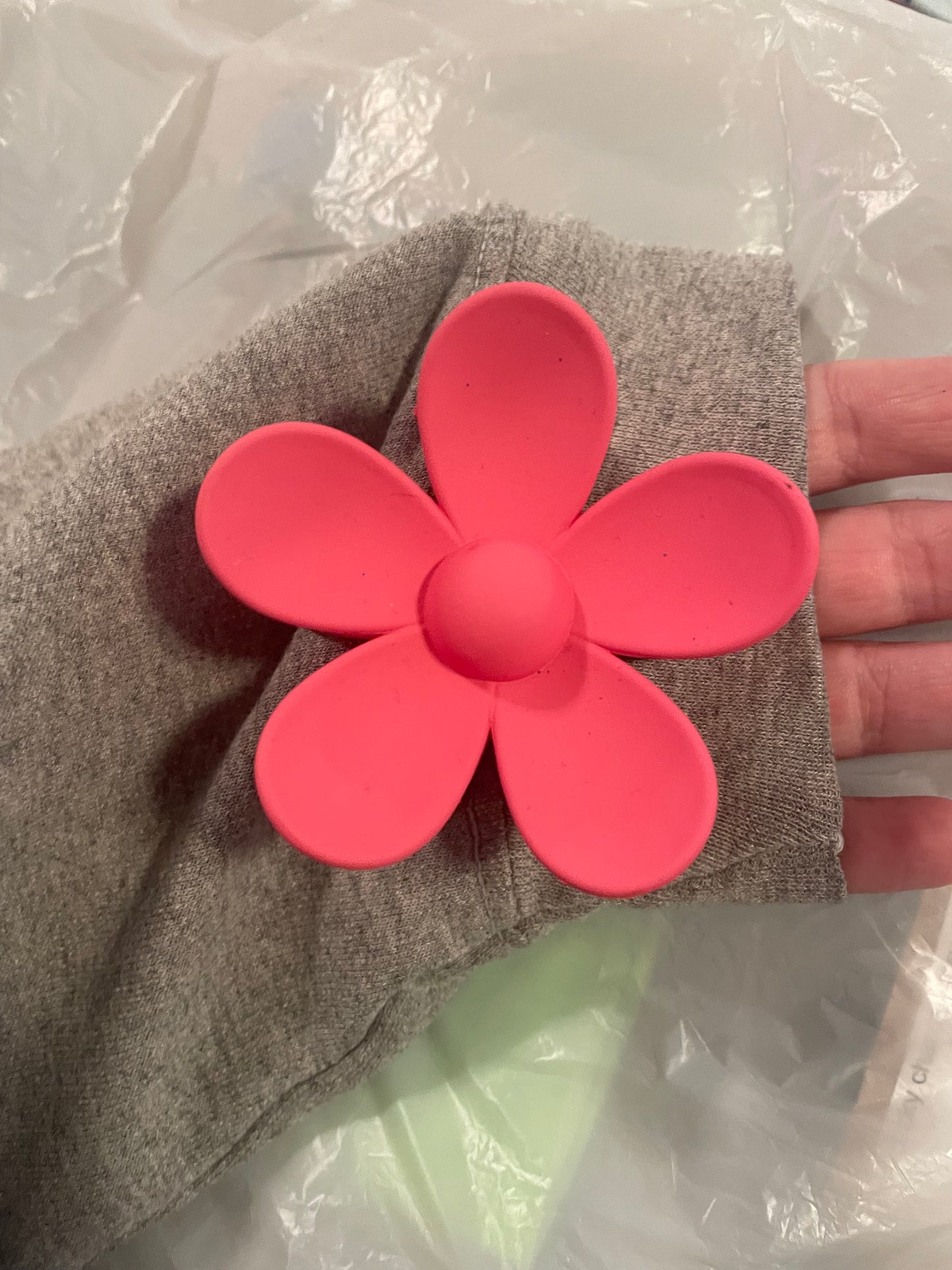 Pink flower clip