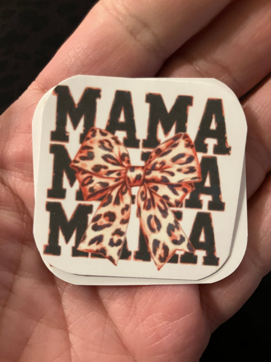 Mama mama mama leopard bow stickers
