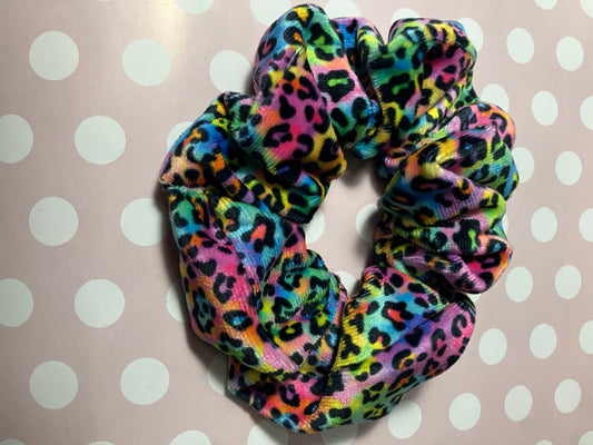Leopard velvet scrunchies