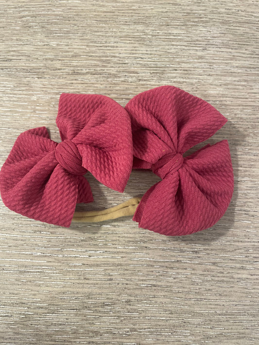 Double dusty pink  nylon bow