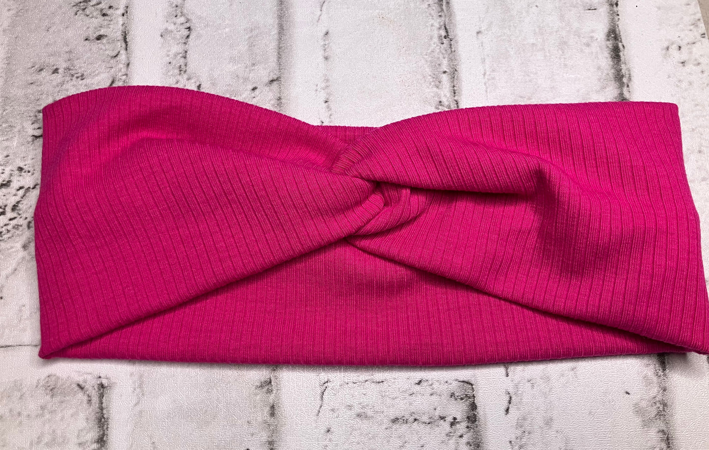 Pink ribbed child headbands