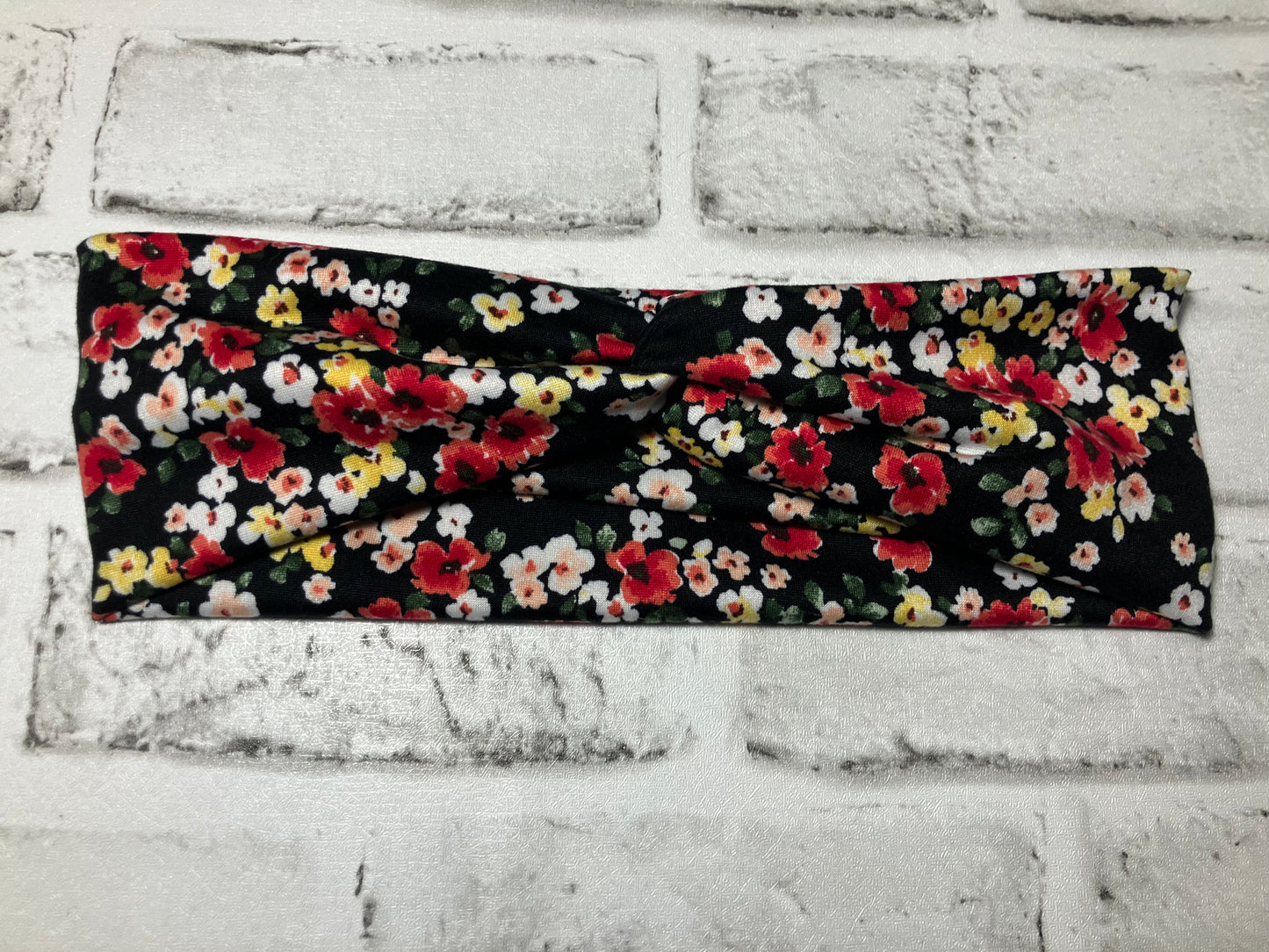 Black with flowers adult headbands