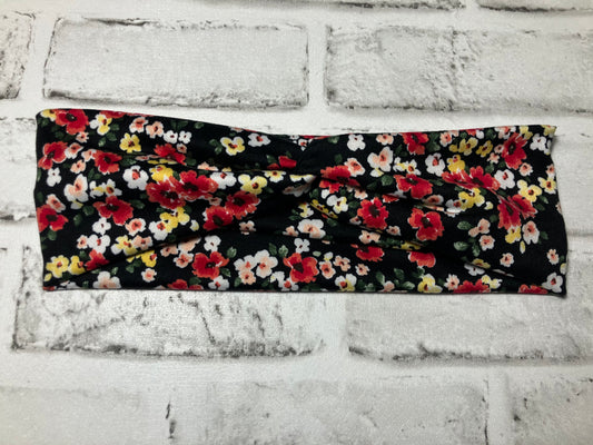 Black with flowers child headbands