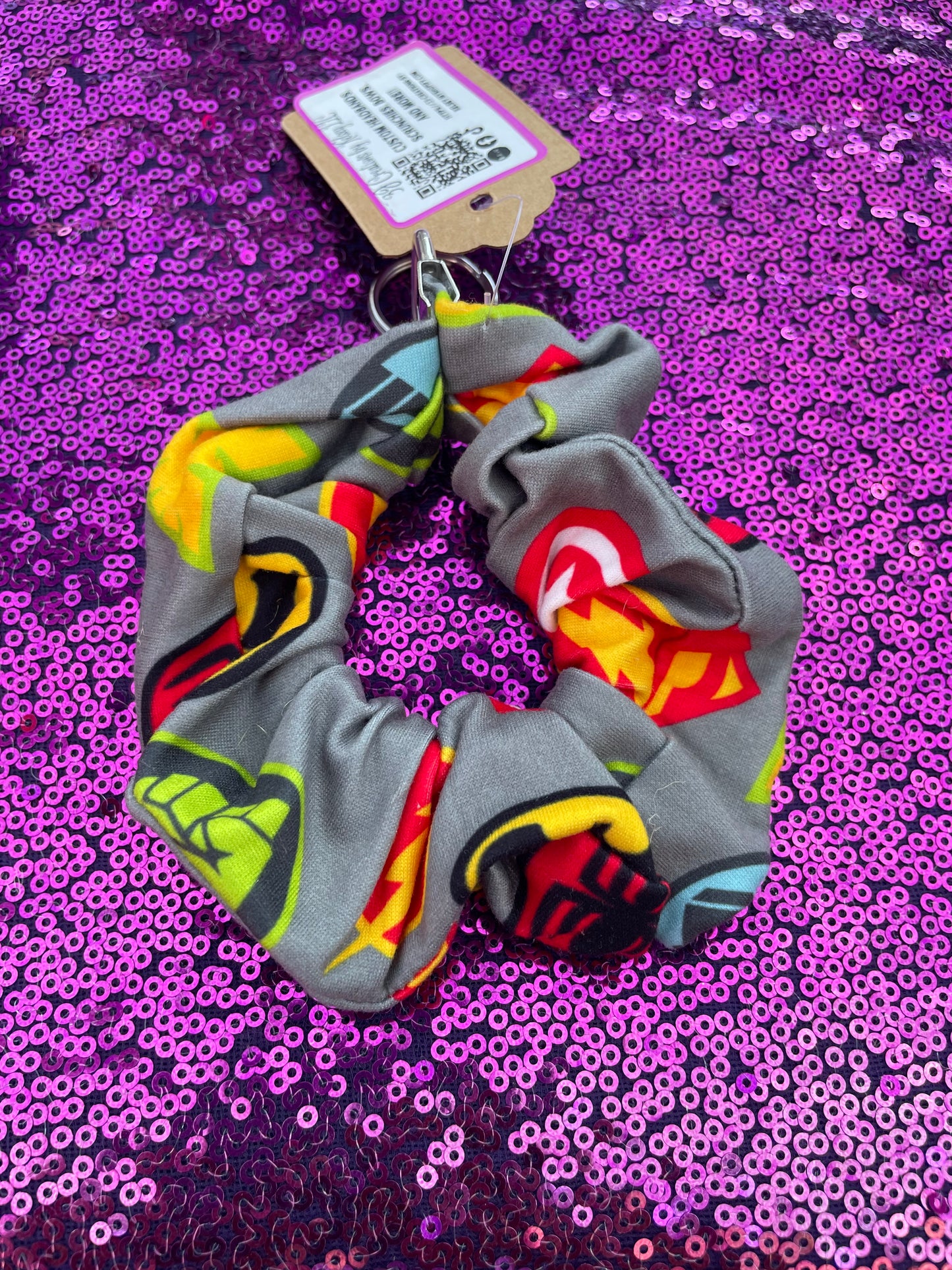 Superheroes scrunchies keychain