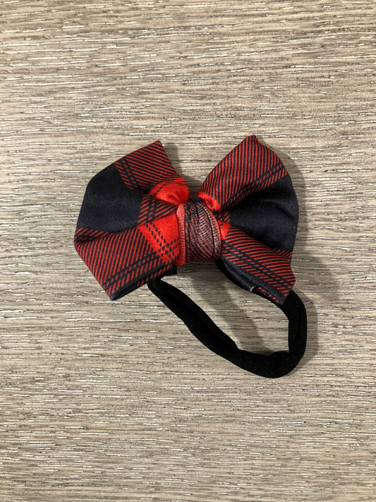 Buffalo plaid nylon bows