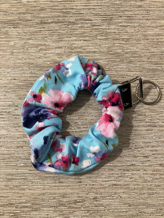 Spring flowers scrunchie keychain