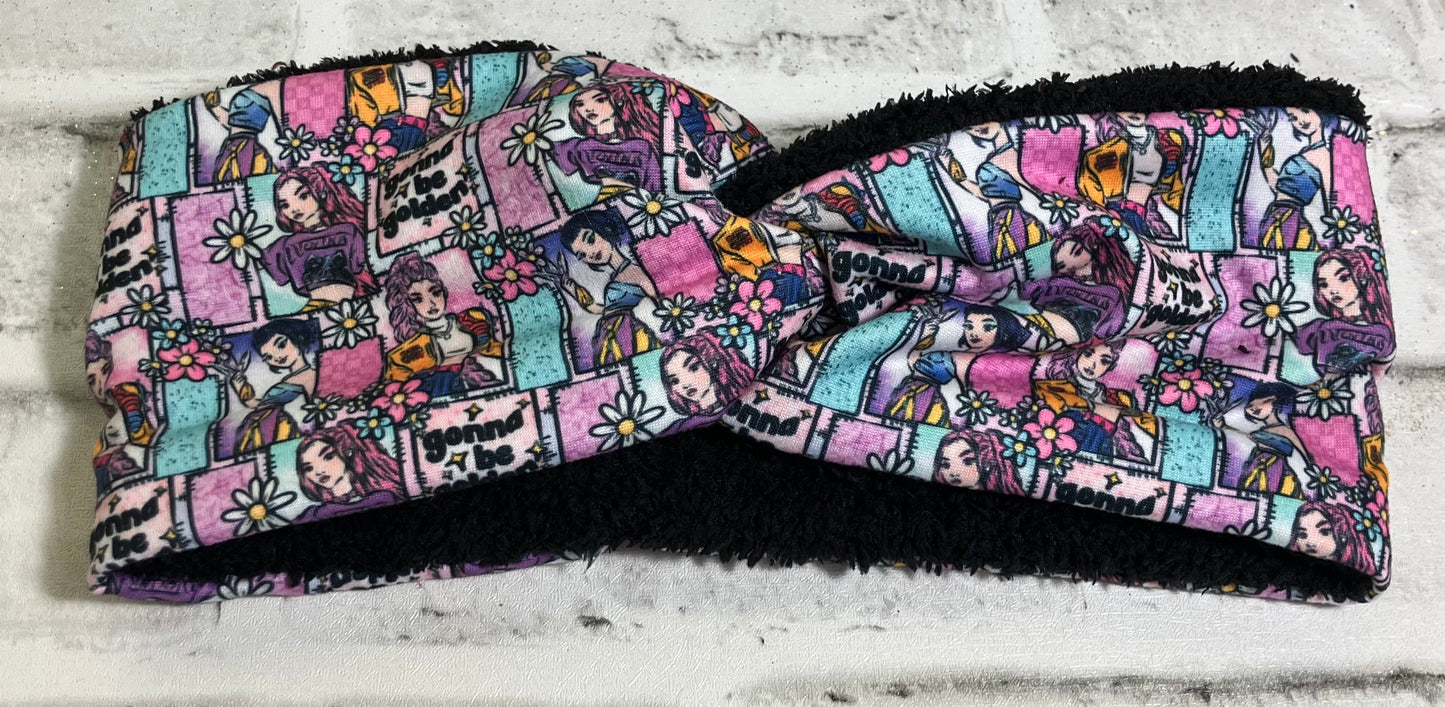 Golden k pop child ear warmers