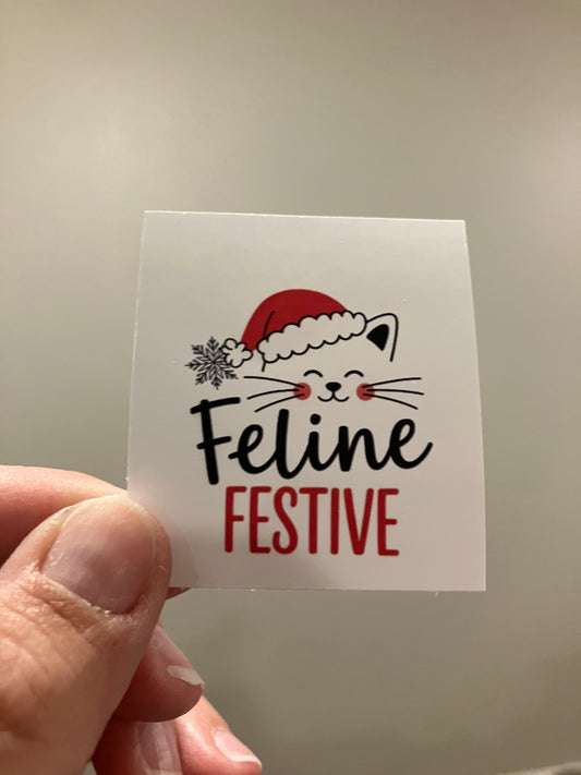 Feline festive stickers