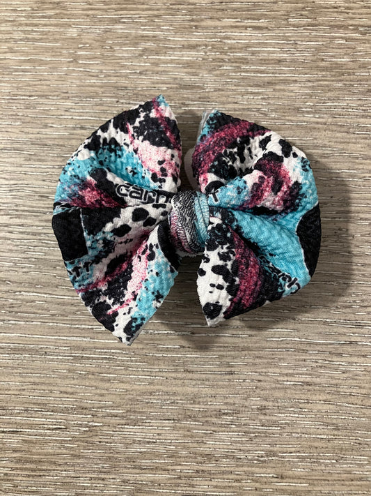 Purple teal workwear clip bow