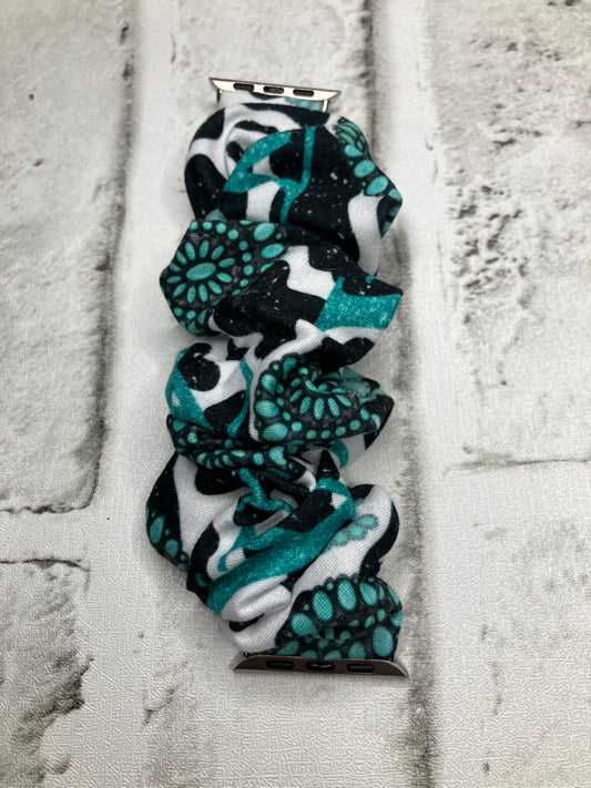 Teal high end cow 38/40/41mm scrunchie apple watch band