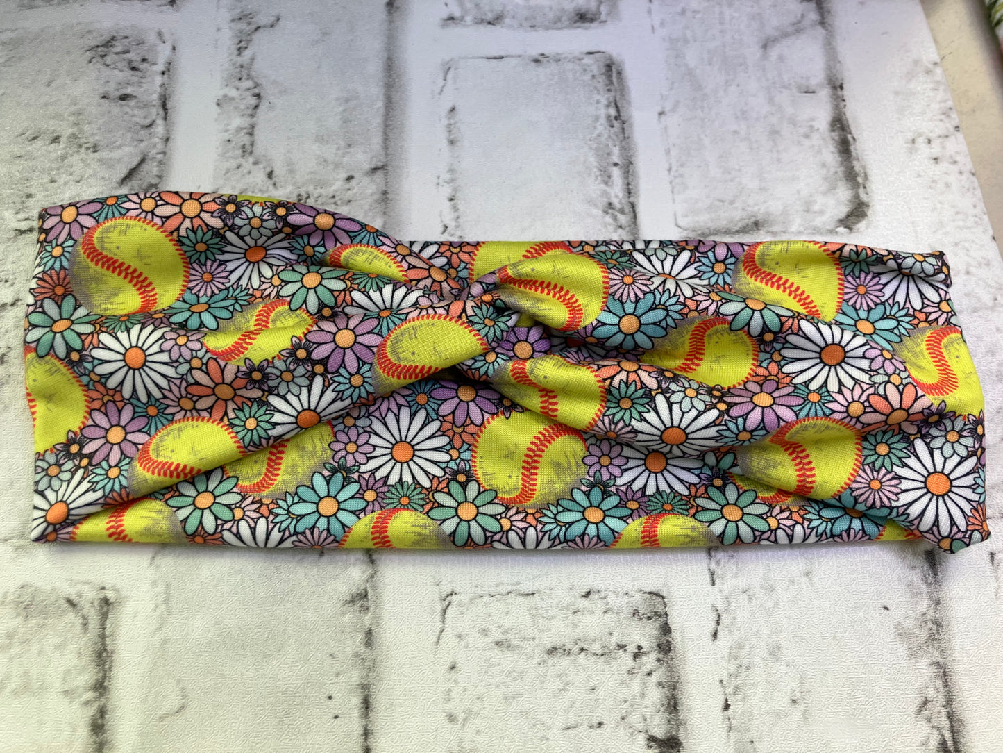 Softball floral child headbands