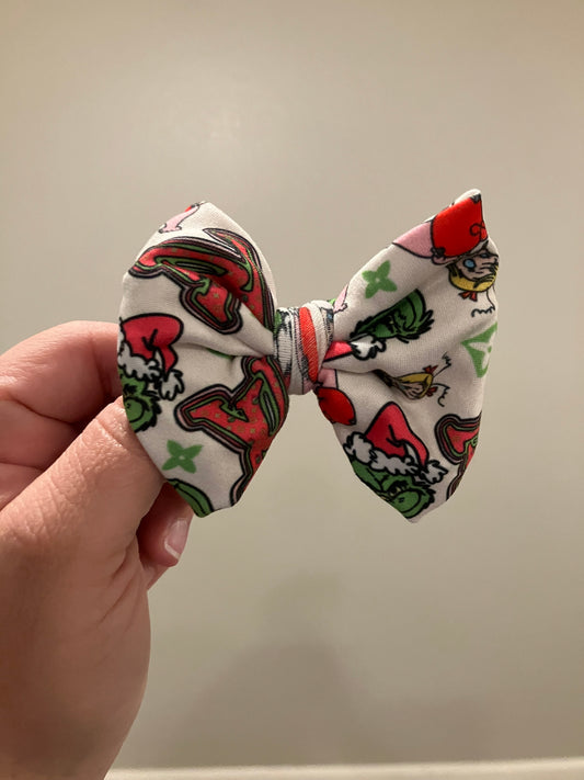 High end beige mean guy clip bows