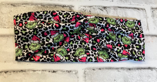 Pink leopard mean guy adult headbands