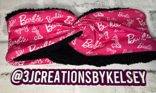 Pink doll child ear warmers