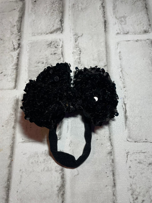 Black sequin nylon bow