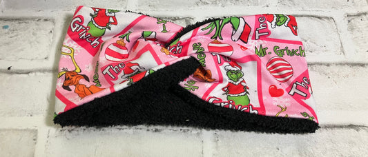 Pink mean guy card adult ear warmer