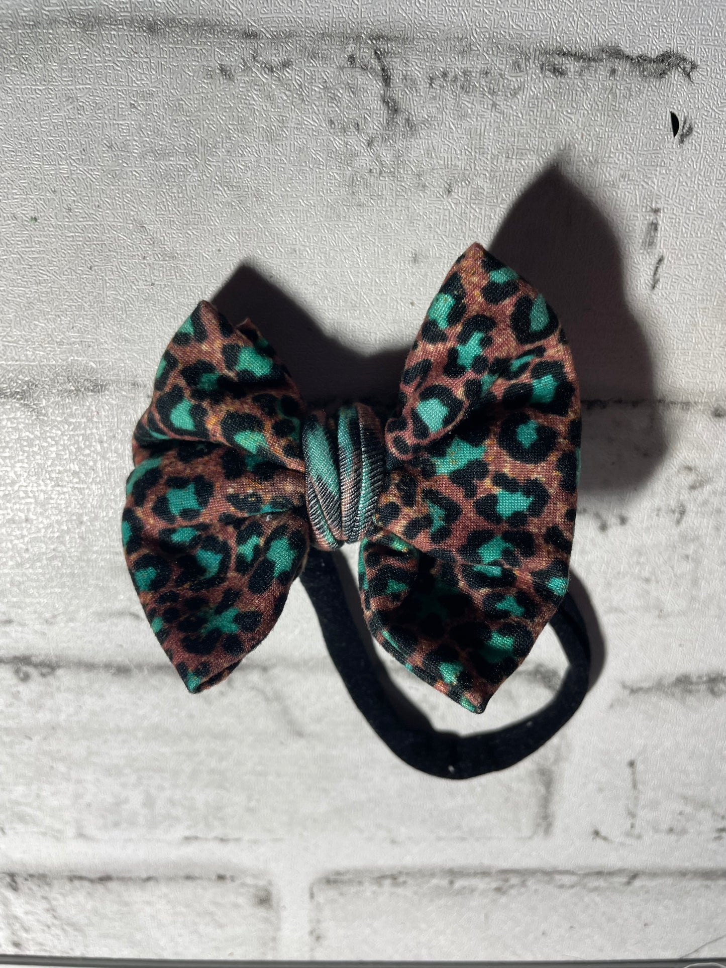 Teal leopard nylon