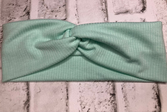 Light blue ribbed adult headbands