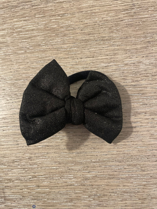 Black sparkle nylon bow