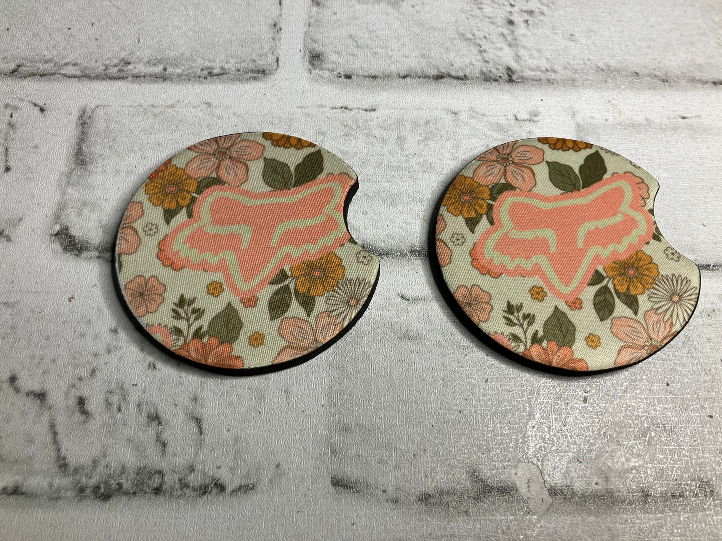 Floral racing car coasters